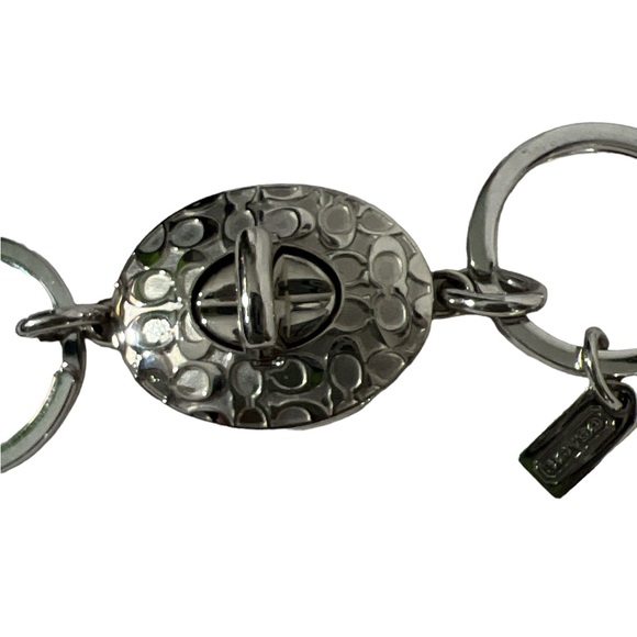 Coach Signature Valet Interlocking 2 in 1 Logo Silver Keychain PD2-20 - Picture 2 of 4
